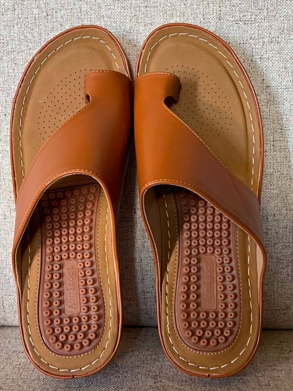 New Aomigoct Wedge Sandals Extra Support & Comfort Dk Tan Women's Size 39-8.5